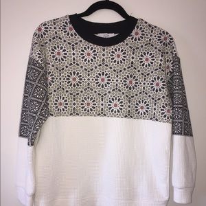 Zara Waffle Crewneck Sweatshirt